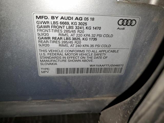 2018 AUDI Q7 PRESTIG WA1VAAF77JD046572