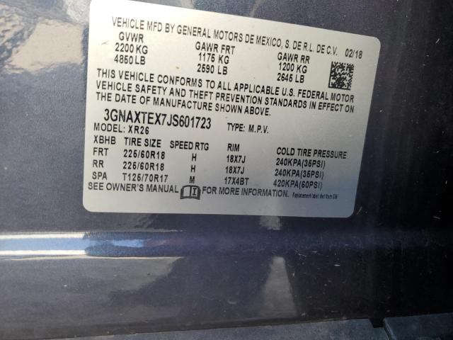2018 CHEVROLET EQUINOX LT - 3GNAXTEX7JS601723