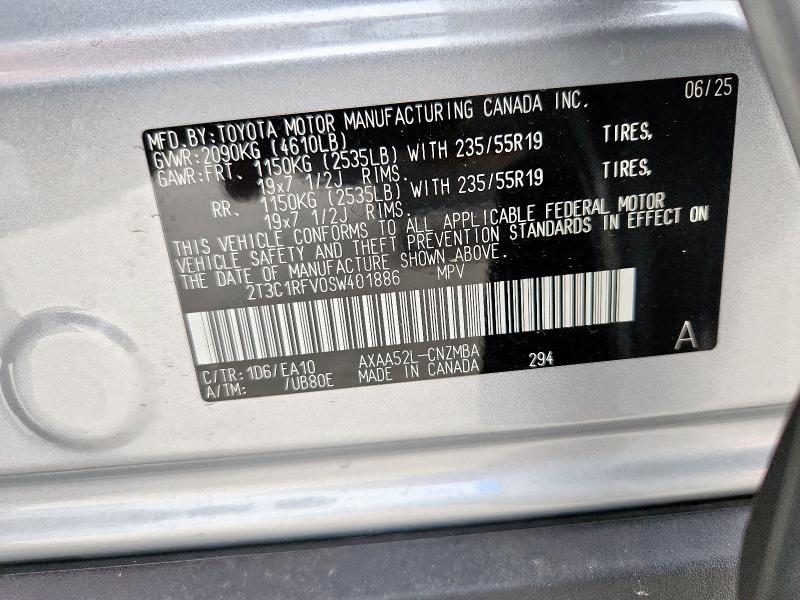 2025 TOYOTA RAV4 XLE P 2T3C1RFV0SW401886
