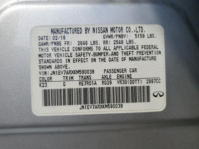 2019 INFINITI Q50 LUXE JN1EV7ARXKM590039