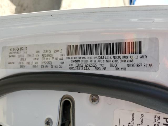 2016 RAM 1500 SLT 1C6RR6GT3GS355265