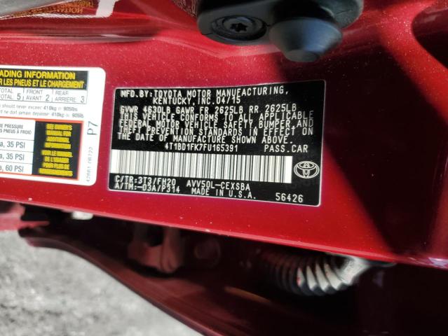 2015 TOYOTA CAMRY HYBR 4T1BD1FK7FU165391