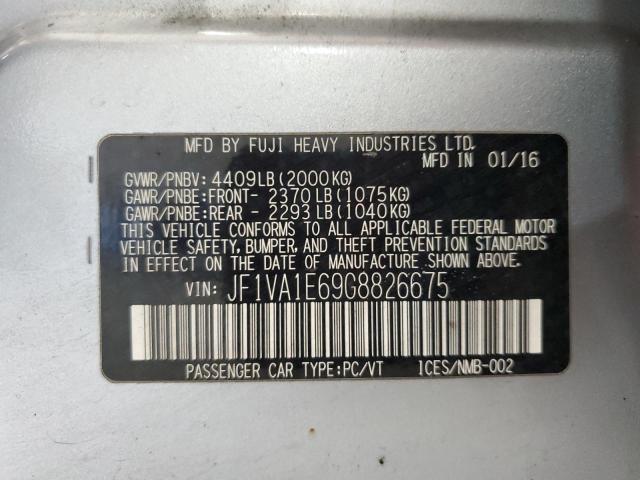 2016 SUBARU WRX PREMIU JF1VA1E69G8826675