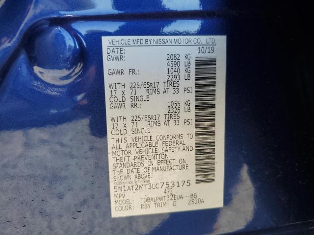 2020 NISSAN ROGUE S 5N1AT2MT3LC753175
