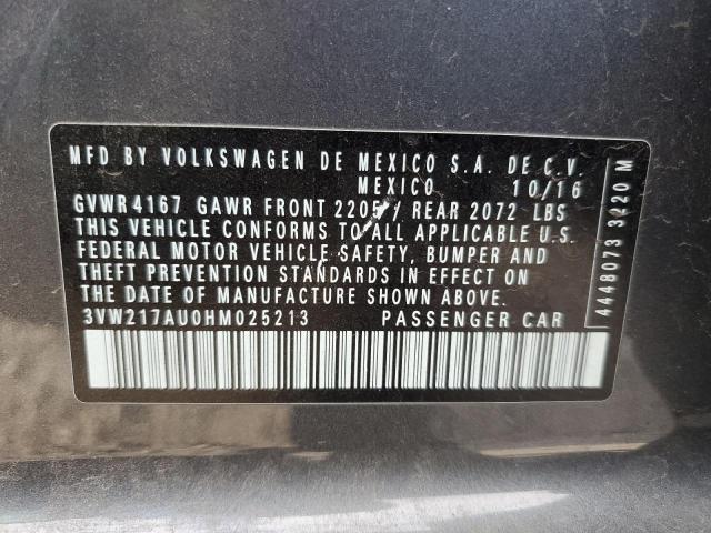 2017 VOLKSWAGEN GOLF S 3VW217AU0HM025213