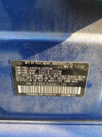 2017 SUBARU WRX LIMITED JF1VA1L62H9831246