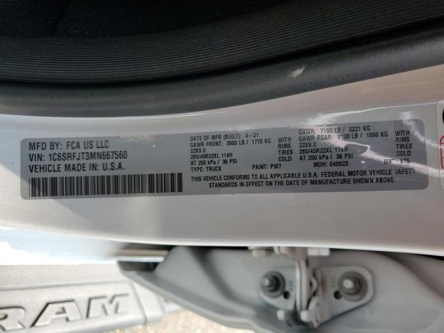 2021 RAM 1500 LARAM 1C6SRFJT3MN667560