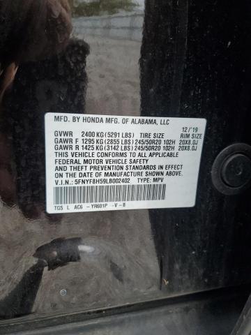 2020 HONDA PASSPORT E 5FNYF8H59LB002402
