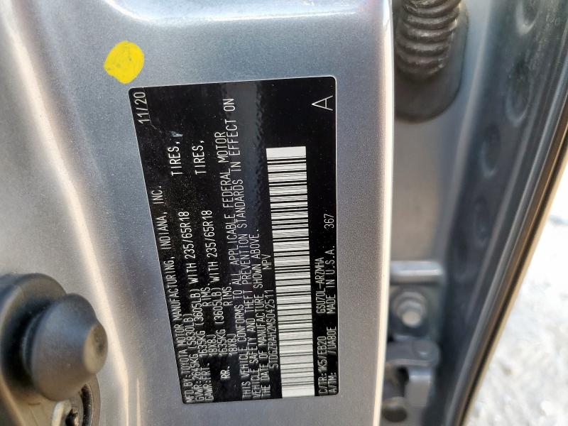 2021 TOYOTA HIGHLANDER - 5TDGZRAH2MS042511