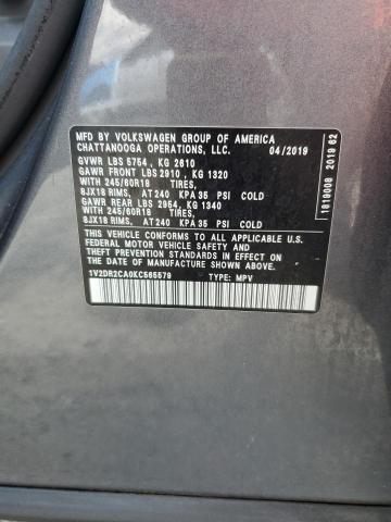 2019 VOLKSWAGEN ATLAS SE 1V2DR2CA0KC565579