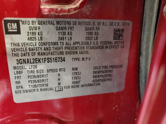 2015 CHEVROLET CAPTIVA LS 3GNAL2EK1FS516734