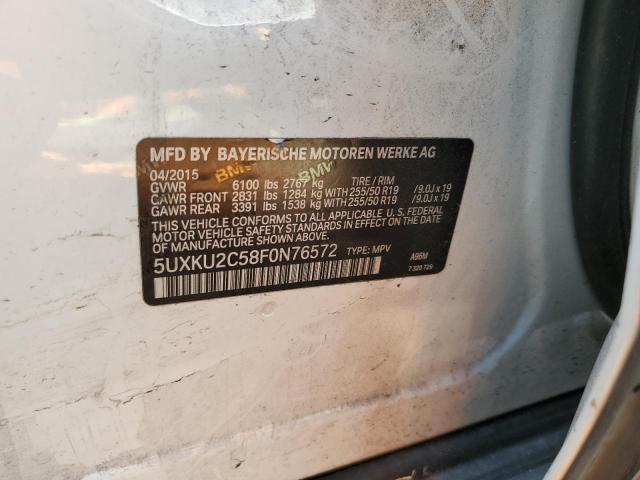 2015 BMW X6 XDRIVE3 5UXKU2C58F0N76572