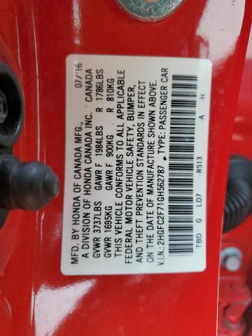 2016 HONDA CIVIC EX 2HGFC2F71GH562787