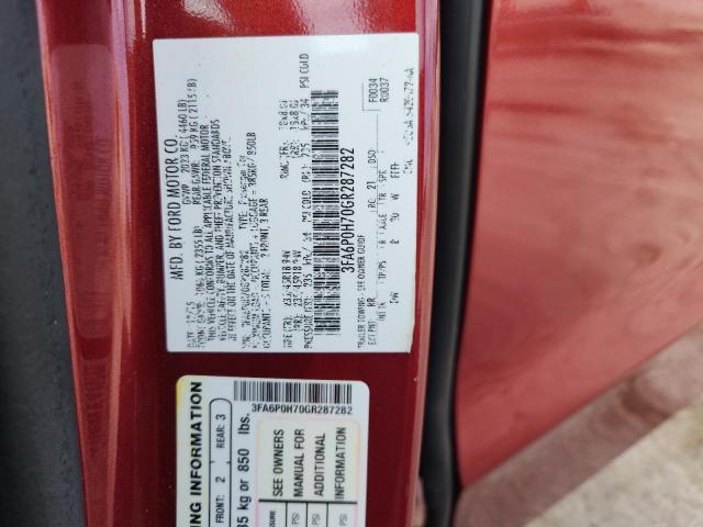 2016 FORD FUSION SE - 3FA6P0H70GR287282