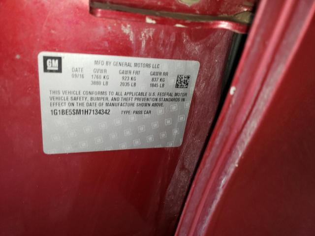 2017 CHEVROLET CRUZE LT 1G1BE5SM1H7134342