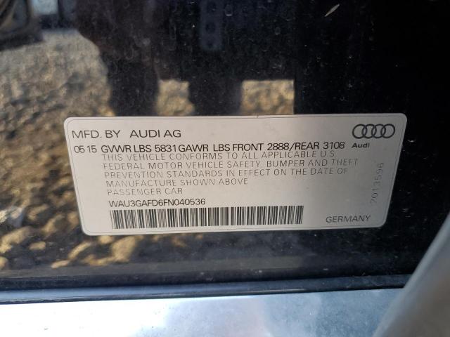 2015 AUDI A8 L QUATTRO WAU3GAFD6FN040536