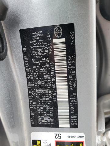 2022 TOYOTA CAMRY NIGH 4T1G31AK1NU594816