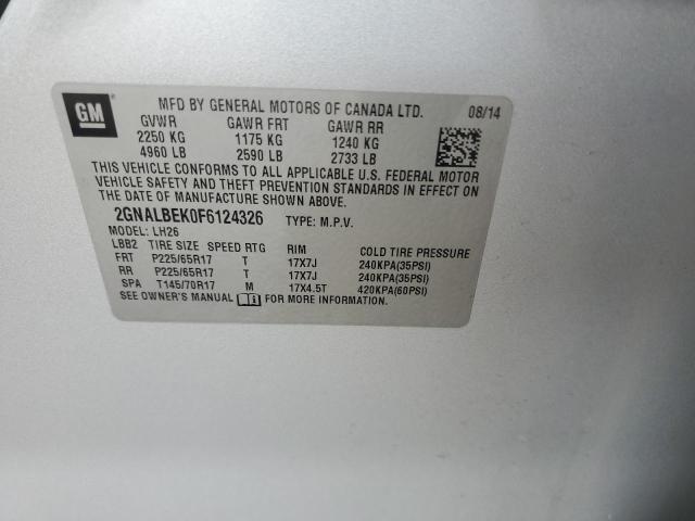2015 CHEVROLET EQUINOX LT - 2GNALBEK0F6124326