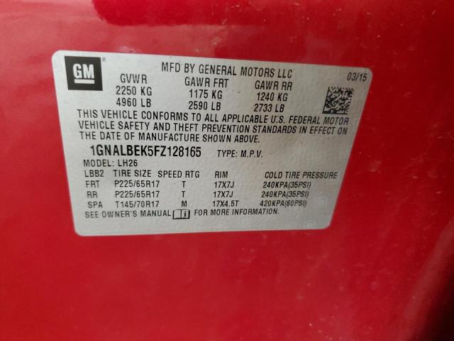 2015 CHEVROLET EQUINOX LT - 1GNALBEK5FZ128165