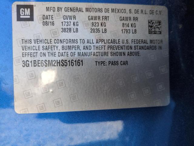 2017 CHEVROLET CRUZE LT - 3G1BE6SM2HS516161