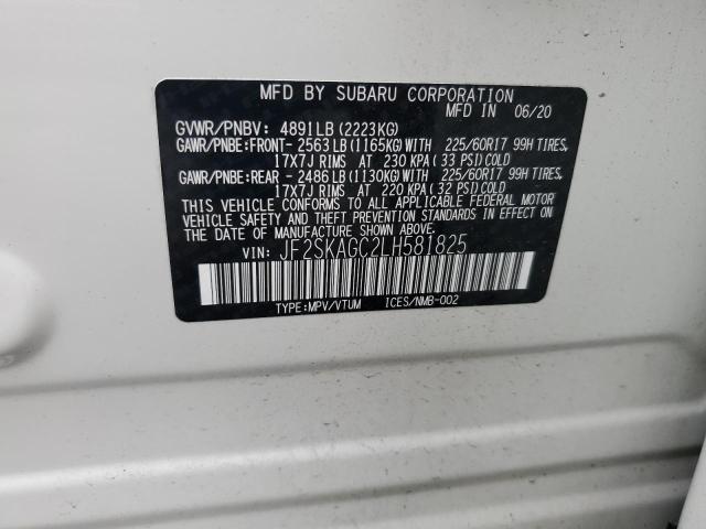 2020 SUBARU FORESTER PREMIUM JF2SKAGC2LH581825