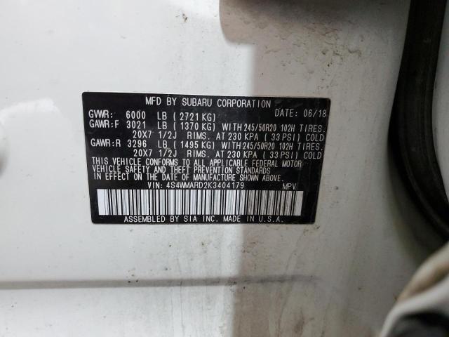 2019 SUBARU ASCENT TOU 4S4WMARD2K3404179