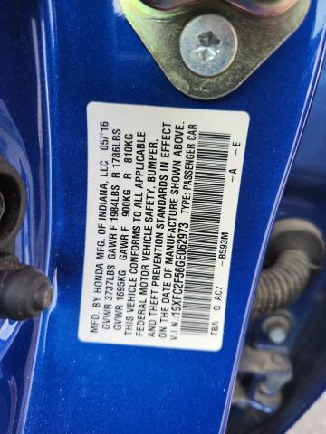 2016 HONDA CIVIC COUP 19XFC2F56GE062973