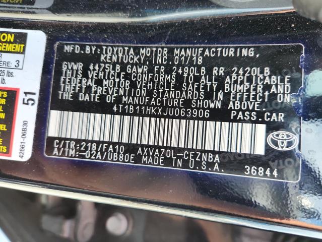 2018 TOYOTA CAMRY L 4T1B11HKXJU063906