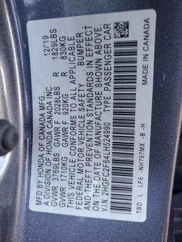 2020 HONDA CIVIC LX 2HGFC2F64LH524990