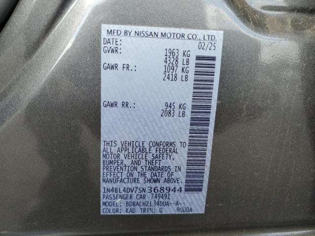 2025 NISSAN ALTIMA SV - 1N4BL4DV7SN368944