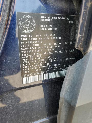 2013 VOLKSWAGEN TIGUAN S - WVGHV7AX9DW555021