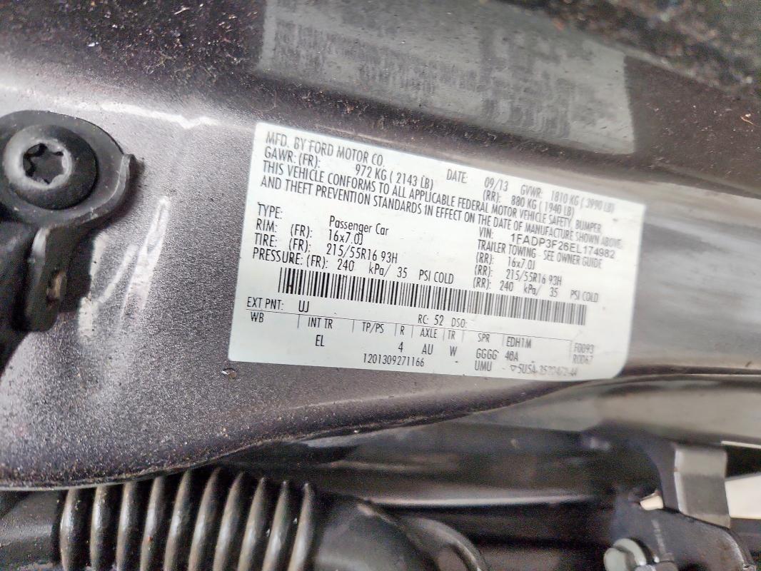 2014 FORD FOCUS SE - 1FADP3F26EL174982