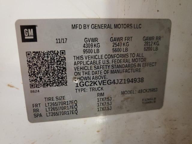 2018 CHEVROLET 2500 1GC2KVEG4JZ194938