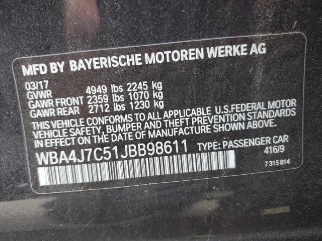 2018 BMW 440XI GRAN WBA4J7C51JBB98611