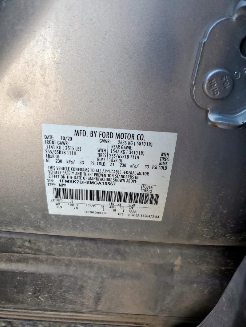 2021 FORD EXPLORER 1FMSK7BH5MGA15567