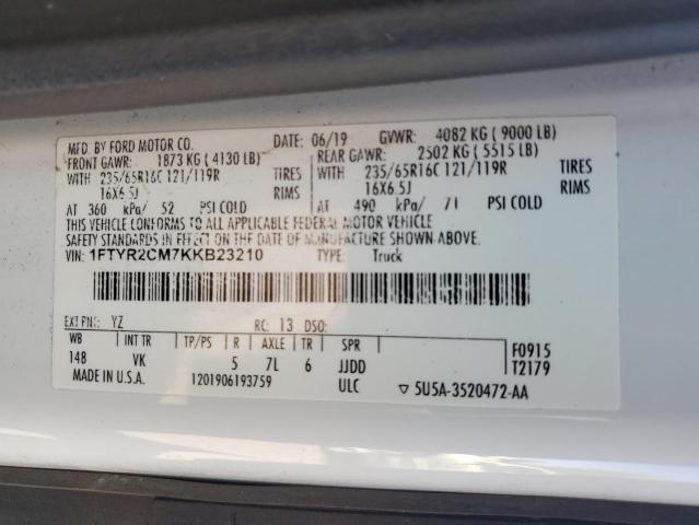 2019 FORD TRANSIT T- 1FTYR2CM7KKB23210