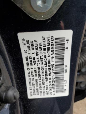 2017 HONDA CIVIC LX - 19XFC2F57HE211215