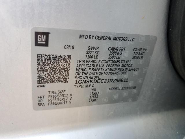2018 CHEVROLET TAHOE POLI 1GNSKDEC2JR296611