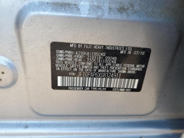 2016 SUBARU IMPREZA SP JF1GPAP6XG8324911