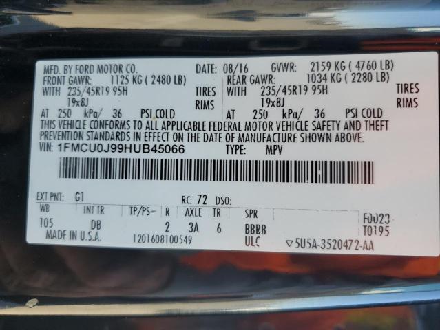 2017 FORD ESCAPE TIT 1FMCU0J99HUB45066