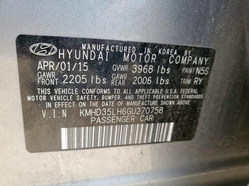 2016 HYUNDAI ELANTRA GT KMHD35LH6GU270758