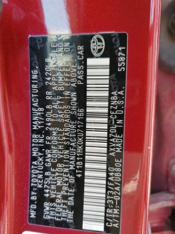2019 TOYOTA CAMRY L 4T1B11HK0KU717166