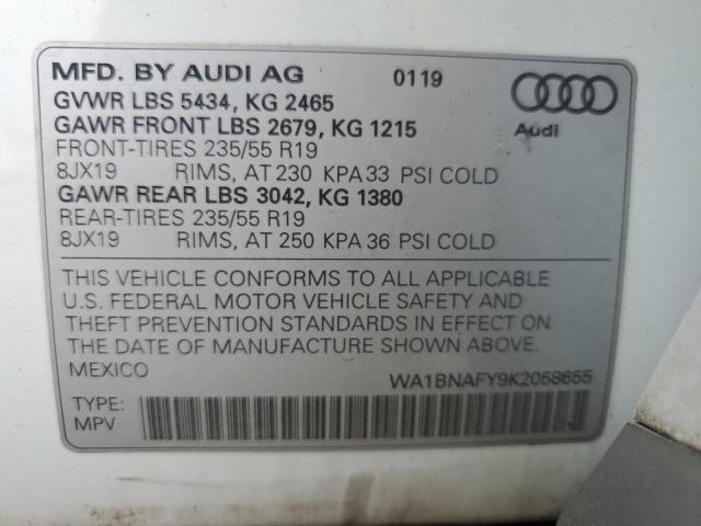 2019 AUDI Q5 PREMIUM WA1BNAFY9K2058655