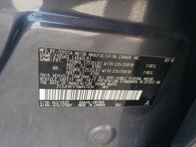 2016 TOYOTA RAV4 SE 2T3JFREV1GW447034