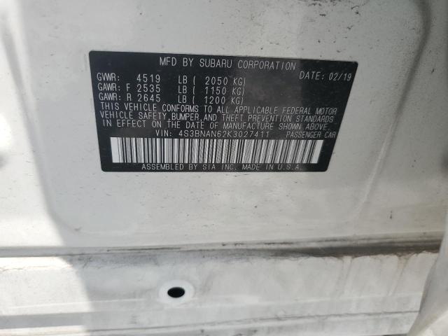2019 SUBARU LEGACY 2.5 4S3BNAN62K3027411