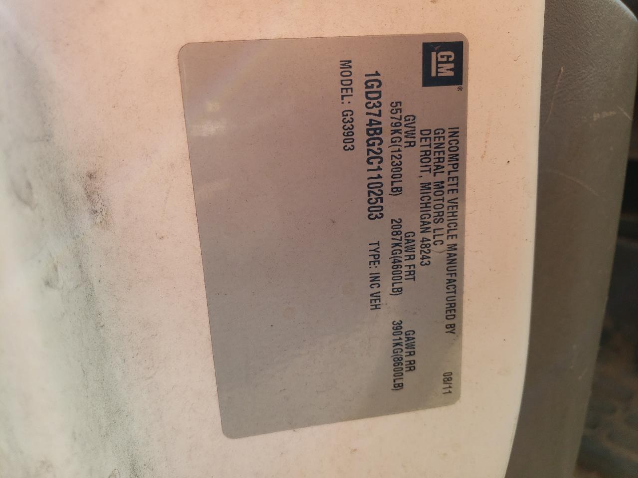 GMC SAVANA CUTAWAY G3500