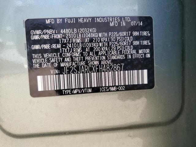 2015 SUBARU FORESTER 2 JF2SJARCXFH482867