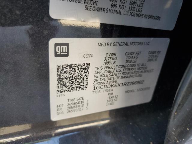 2024 CHEVROLET SILVERADO K1500 LT-L 1GCRDKEK1RZ296902