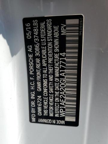 2016 PORSCHE CAYENNE SE WP1AE2A20GLA17714