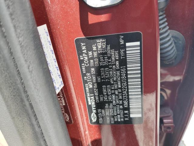 2016 HYUNDAI TUCSON LIM KM8J33A22GU184661